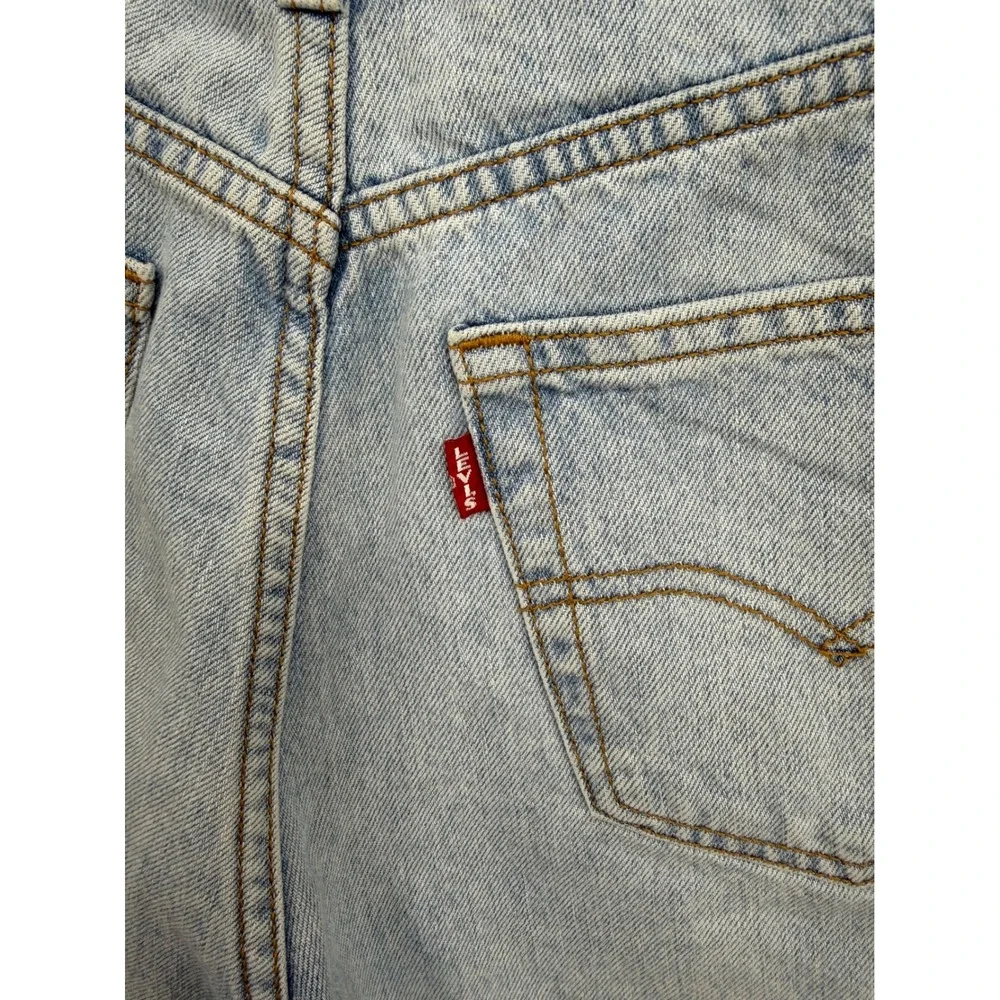 Levi's Balloon Leg Shorts Women 29 Light Wash Denim High Rise Raw Hem 85314-0003